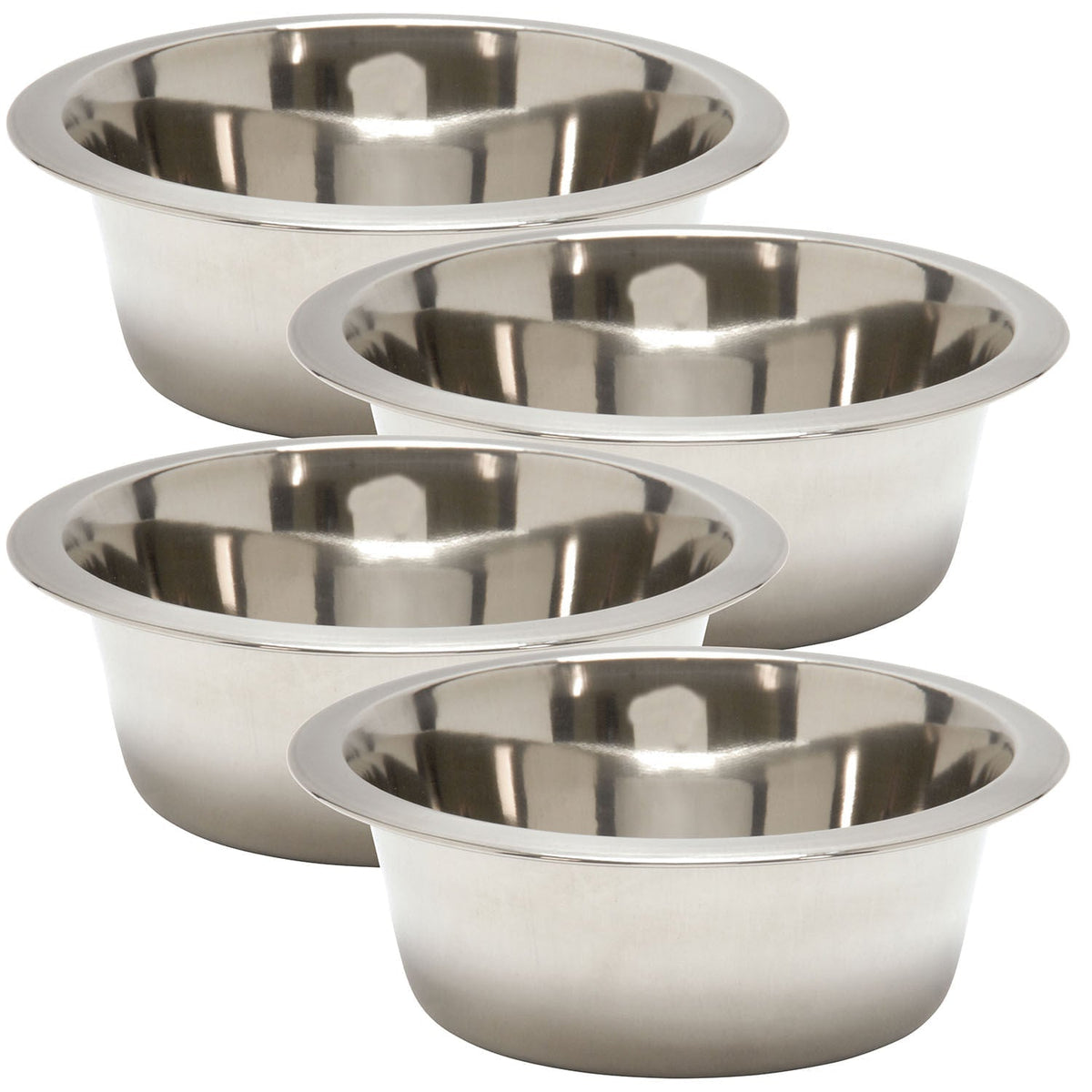 Jeffers Standard-Weight Stainless Steel Food & Water Pet Bowls