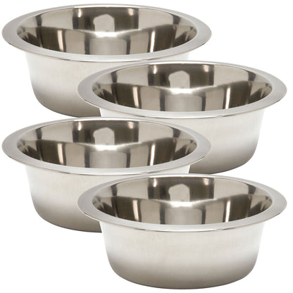 Jeffers Standard-Weight Stainless Steel Food & Water Pet Bowls